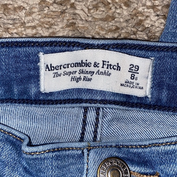 Abercrombie & Fitch Jeans | A&F- High Rise Super Skinny Ankle Jean 29/8 short - Picture 3 of 4